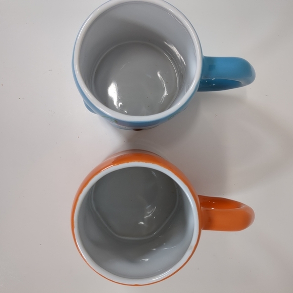 Sugar Skull coffee mugs, blue and orange, day of the dead, Halloween, both mugs - Picture 7 of 8